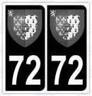 Auto - Autocollant immatriculation 72 – Blason Pays de la Loire