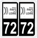 Auto - Autocollant immatriculation 72 – Pays de la Loire