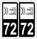Auto - Autocollant immatriculation 72 – Pays de la Loire