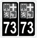 Auto - Autocollant immatriculation 73 – Blason Auvergne Rhône Alpes