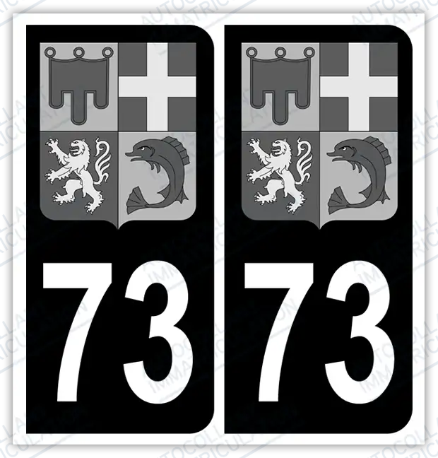 Auto - Autocollant immatriculation 73 – Blason Auvergne Rhône Alpes