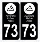 Auto - Autocollant immatriculation 73 – Auvergne-Rhône-Alpes