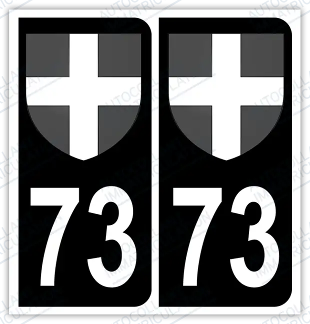 Auto - Sticker immatriculation 73 - Savoie