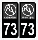 Auto - Autocollant immatriculation 73 – Rhône-Alpes