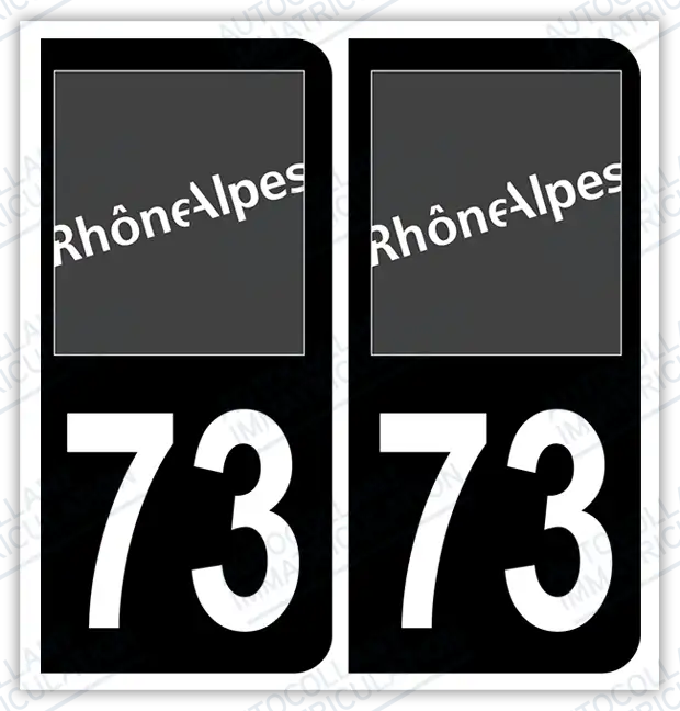Auto - Autocollant immatriculation 73 – Auvergne-Rhône-Alpes