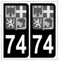 Auto - Autocollant immatriculation 74 – Blason Auvergne Rhône-Alpes