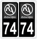 Auto - Autocollant immatriculation 74 – Rhône-Alpes