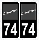 Auto - Autocollant immatriculation 74 – Haute-Savoie