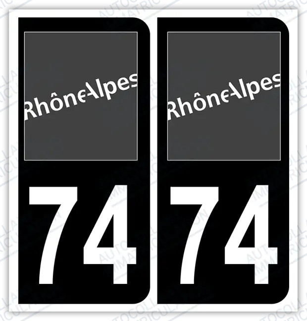 Auto - Autocollant immatriculation 74 – Haute-Savoie
