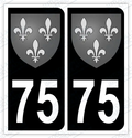 Auto - Autocollant immatriculation 75 – Blason Île-de-France