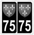 Auto - Autocollant immatriculation 75 – Blason Île-de-France