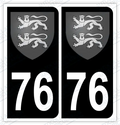 Auto - Autocollant immatriculation 76 – Blason Seine-Maritime
