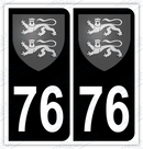 Auto - Autocollant immatriculation 76 – Blason Seine-Maritime