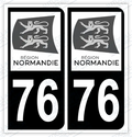 Auto - Autocollant immatriculation 76 – Normandie