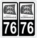 Auto - Autocollant immatriculation 76 – Normandie