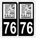 Auto - Autocollant immatriculation 76 – Haute-Normandie