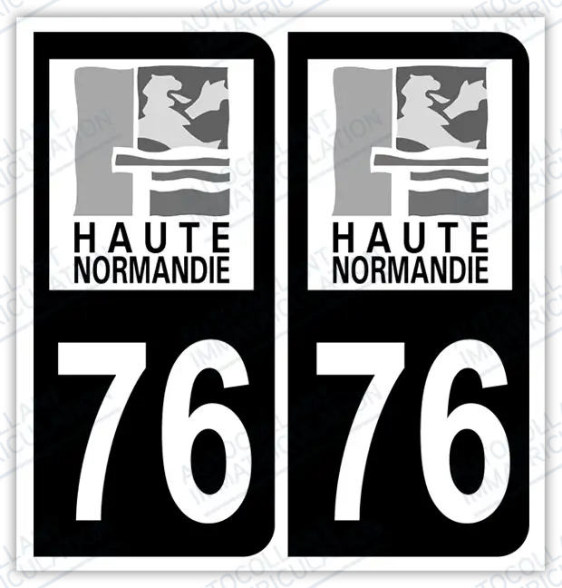 Auto - Autocollant immatriculation 76 – Haute-Normandie