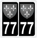 Auto - Autocollant immatriculation 77 – Blason Île-de-France