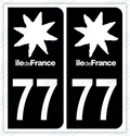Auto - Autocollant immatriculation 77 – Seine-et-Marne