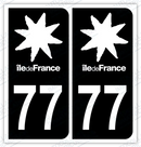 Auto - Autocollant immatriculation 77 – Seine-et-Marne