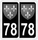 Auto - Autocollant immatriculation 78 – Blason Île-de-France