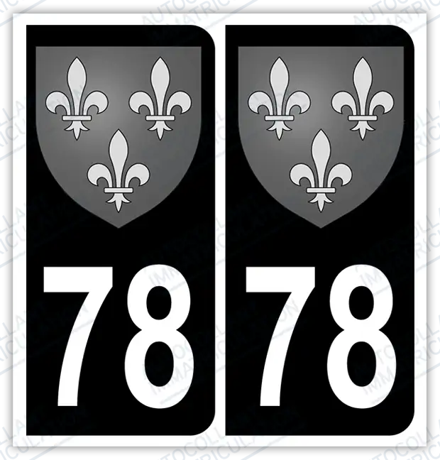 Auto - Autocollant immatriculation 78 – Blason Île-de-France