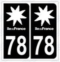 Auto - Autocollant immatriculation 78 – Île-de-France
