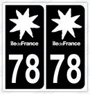 Auto - Autocollant immatriculation 78 – Île-de-France