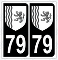 Auto - Autocollant immatriculation 79 – Blason Nouvelle-Aquitaine