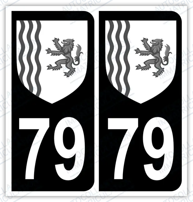 Auto - Autocollant immatriculation 79 – Blason Nouvelle-Aquitaine