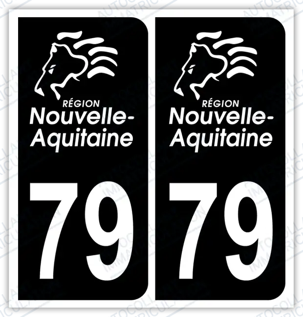 Auto - Autocollant immatriculation 79 – Nouvelle-Aquitaine