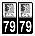 Auto - Autocollant immatriculation 79 – Poitou-Charentes