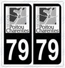 Auto - Autocollant immatriculation 79 – Poitou-Charentes