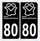 Auto - Autocollant immatriculation 80 – Hauts-de-France