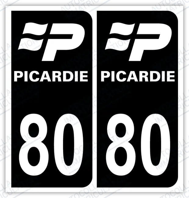 Auto - Autocollant immatriculation 80 – Hauts-de-France