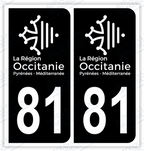 Auto - Autocollant immatriculation 81 – Occitanie