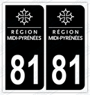 Auto - Autocollant immatriculation 81 – Midi-Pyrénées