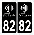 Auto - Autocollant immatriculation 82 – Occitanie