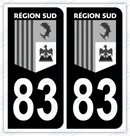 Auto - Autocollant immatriculation 83 – Provence-Alpes-Côte d'Azur