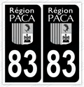 Auto - Autocollant immatriculation 83 – Provence-Alpes-Côte d’Azur