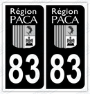 Auto - Autocollant immatriculation 83 – Provence-Alpes-Côte d’Azur