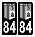 Auto - Autocollant immatriculation 84 - Région Sud