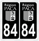 Auto - Autocollant immatriculation 84 – Provence-Alpes-Côte d'Azur