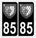 Auto - Autocollant immatriculation 85 – Blason Pays de la Loire