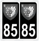 Auto - Autocollant immatriculation 85 – Blason Pays de la Loire