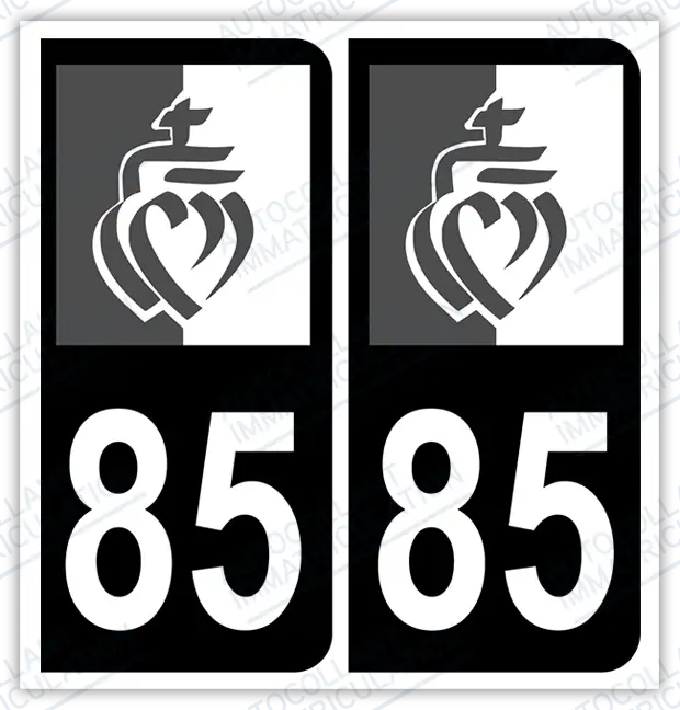 Auto - Autocollant immatriculation 85 – Pays de la Loire