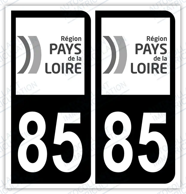 Auto - Autocollant immatriculation 85 – Vendée