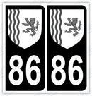 Auto - Autocollant immatriculation 86 – Blason Nouvelle-Aquitaine