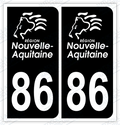 Auto - Autocollant immatriculation 86 – Nouvelle Aquitaine