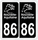 Auto - Autocollant immatriculation 86 – Nouvelle Aquitaine